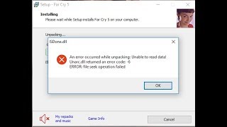 unarc dll error code 11 while installing games